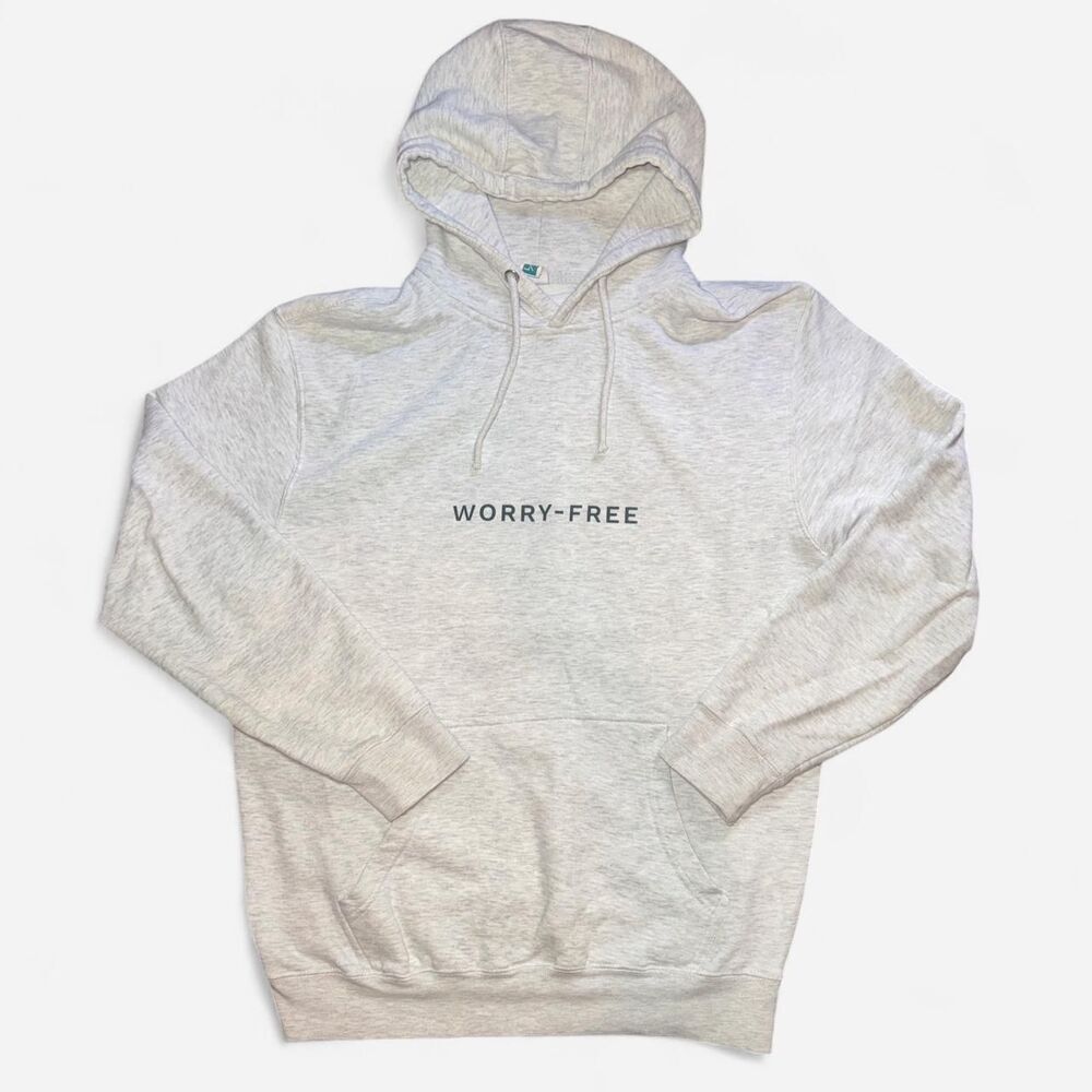 Worry-Free Heather Grey Hoodie; Size Medium